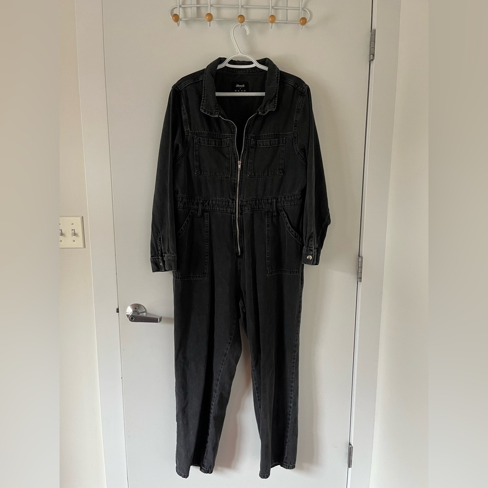 Denim&Co Denim Jumpsuit Charcoal/Black